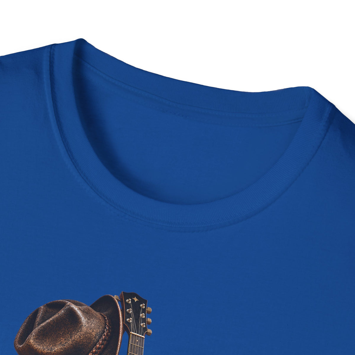 Country Music Guitar T-Shirt — Rustic Cowboy Hat & Lantern Graphic