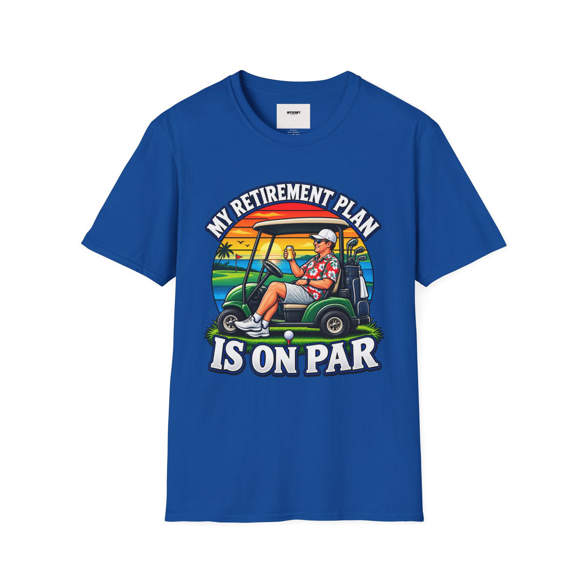 Retirement Golf T-Shirt — “My Retirement Plan Is On Par” Vintage Golf Cart Design