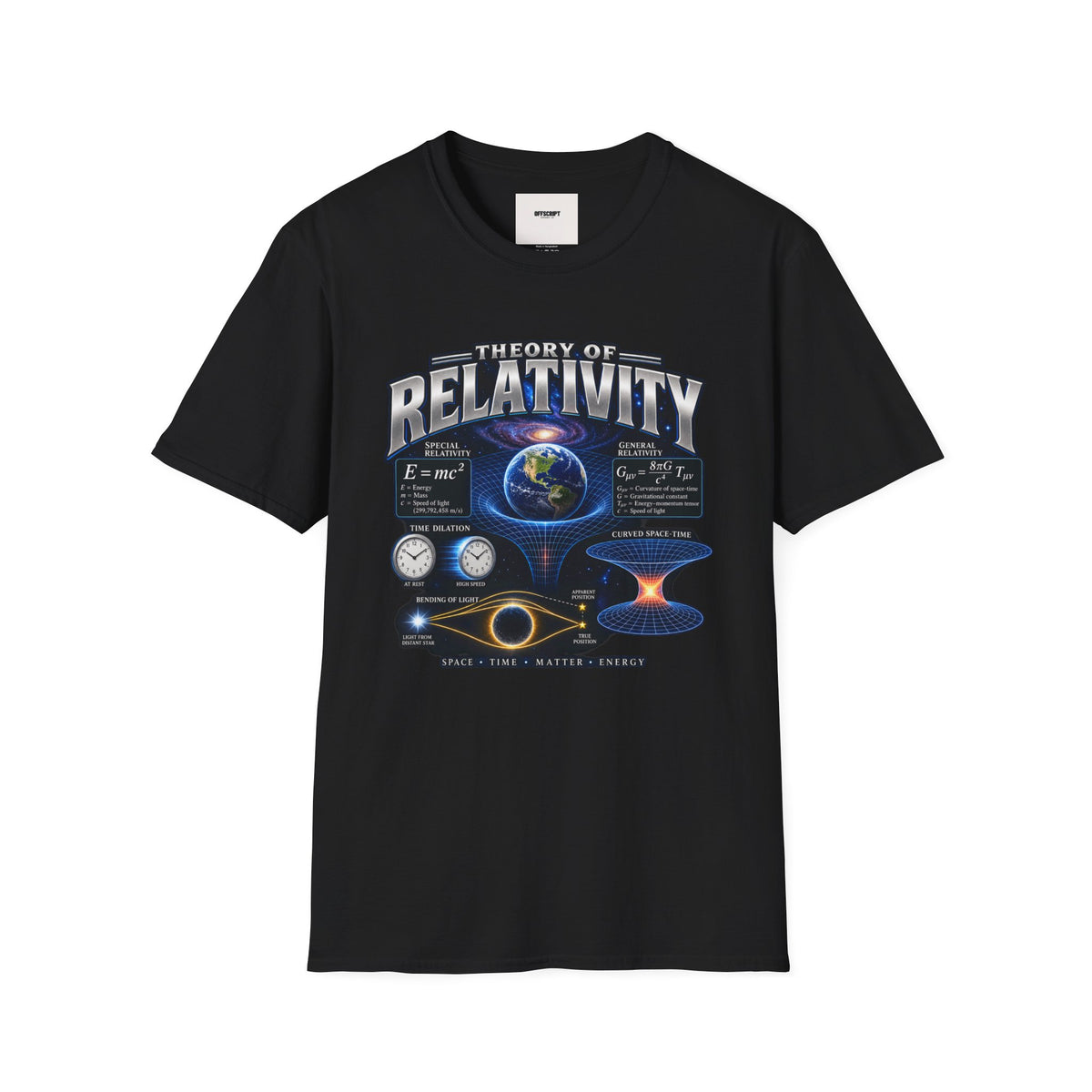 Theory of Relativity T-Shirt — Science Graphic Tee with Earth & Equations