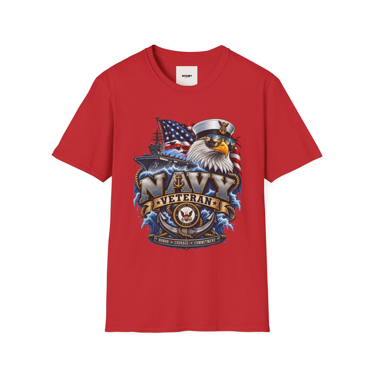 Navy Veteran Eagle T‑Shirt — Patriotic US Navy Flag Design