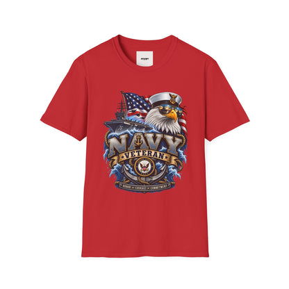 Navy Veteran Eagle T‑Shirt — Patriotic US Navy Flag Design