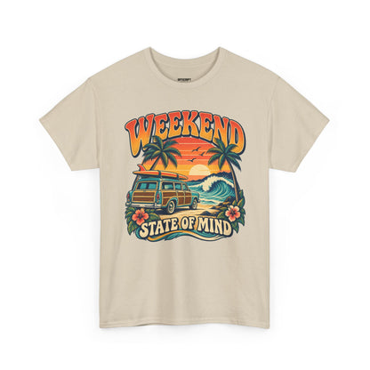 Weekend State of Mind Tee – Retro Surf Van Sunset T-Shirt