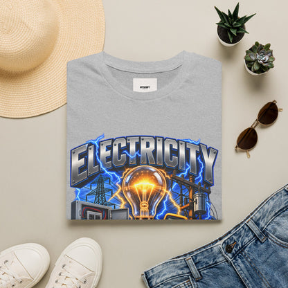 Electricity Graphic T-Shirt — Vintage Lightbulb Power Design