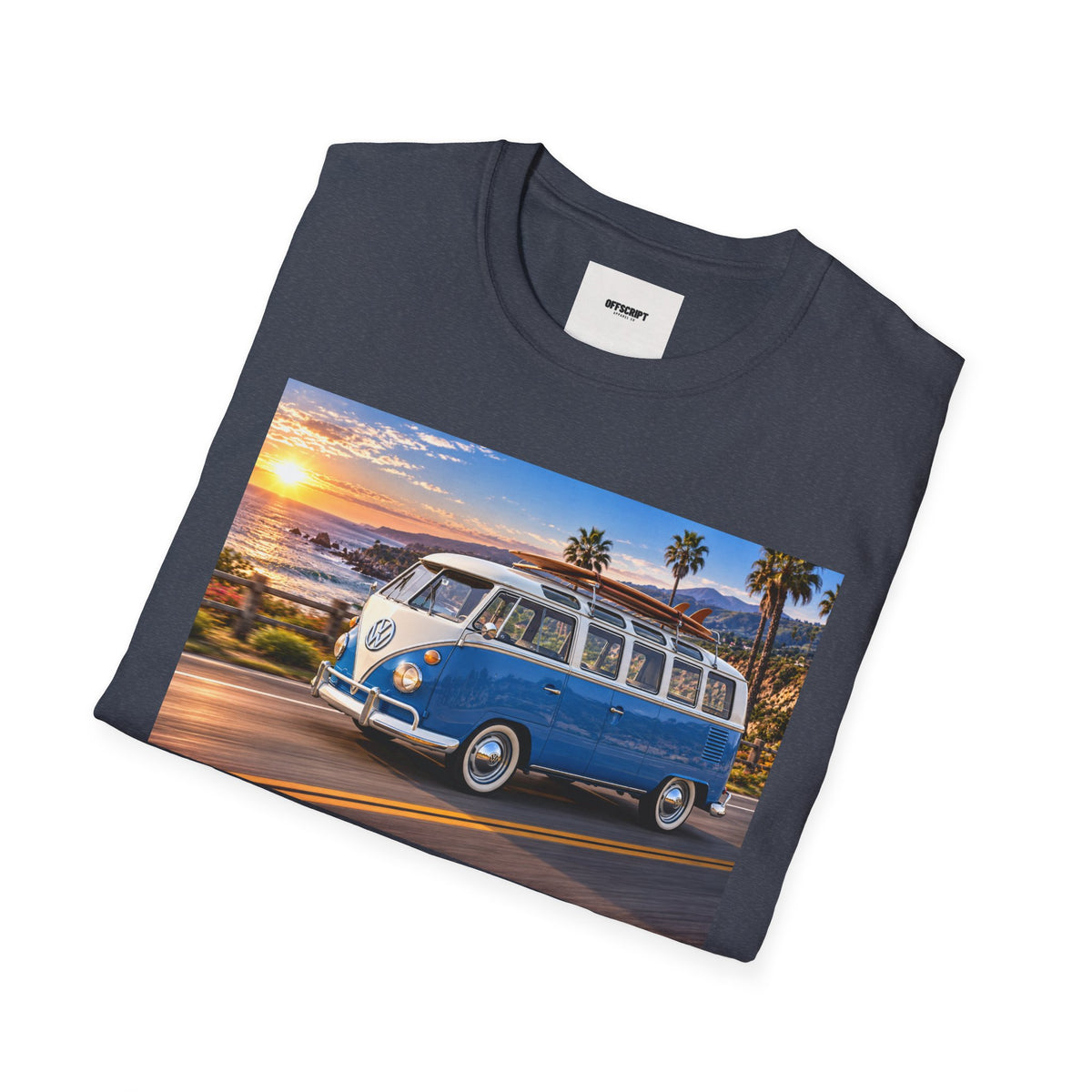 Vintage VW Bus T‑Shirt — Retro Surf Van Sunset Graphic Tee