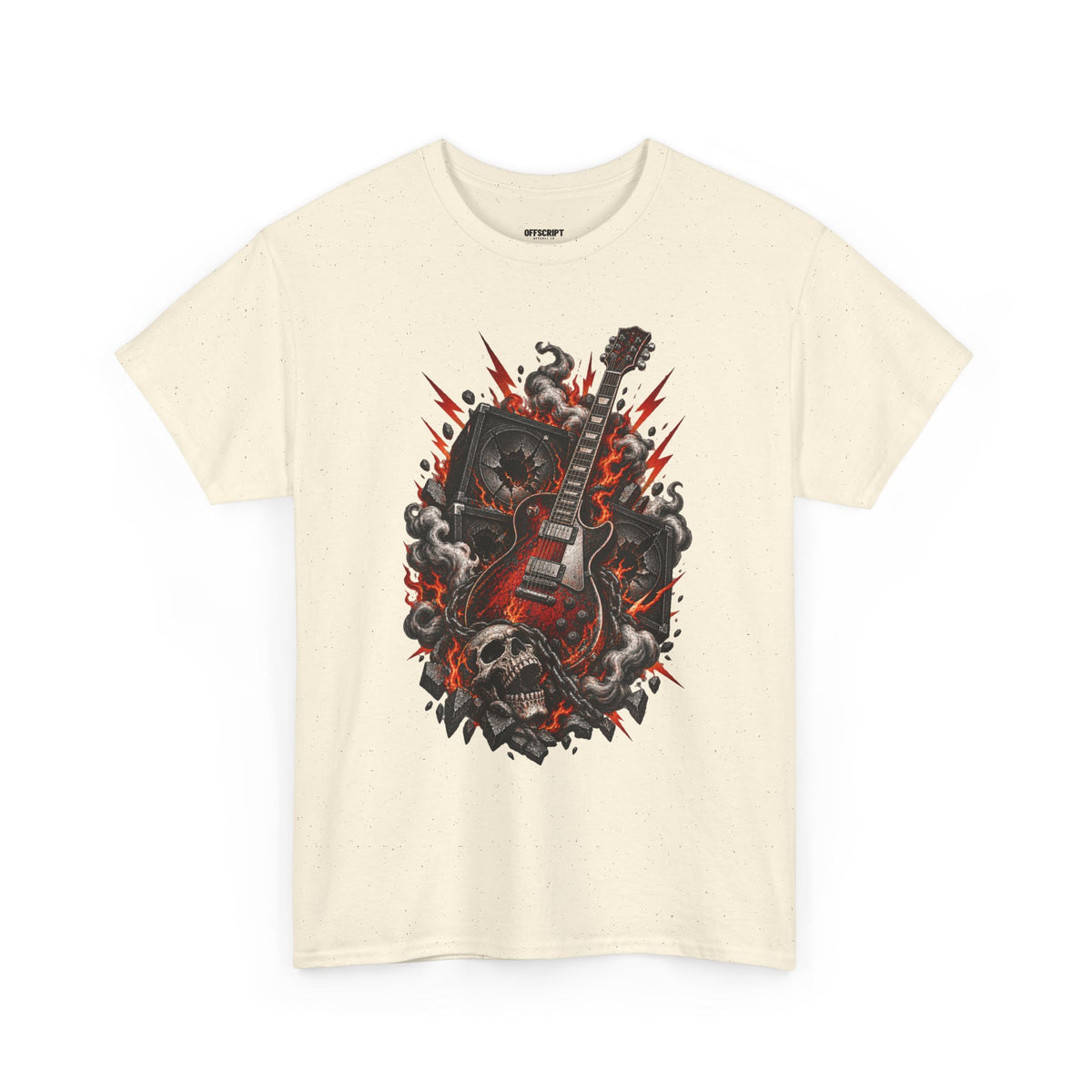 Electric Skull Guitar T‑Shirt — Rock & Metal Graphic Tee for Musicians and Fans