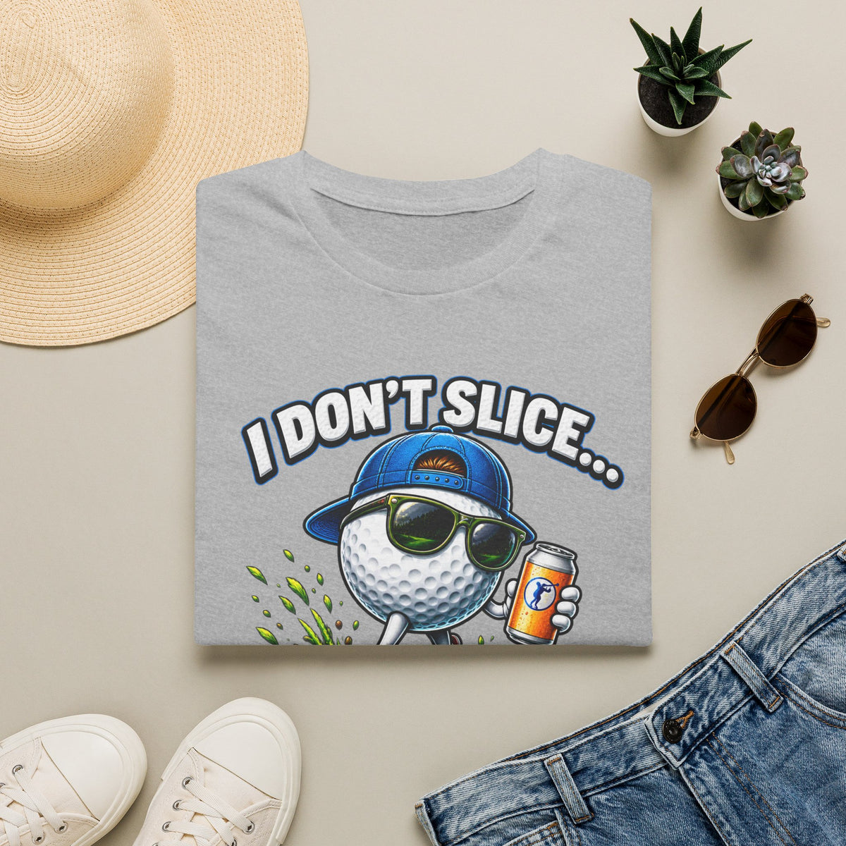 Golf T-Shirt — "I Don't Slice... I Create Scenic Detours" Funny Golfer Tee