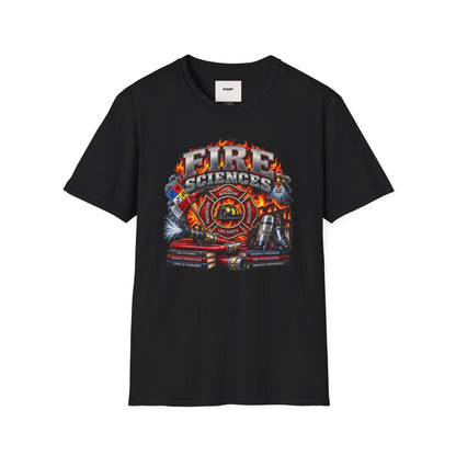 Fire Sciences T-Shirt — Firefighter Department Badge Graphic Tee
