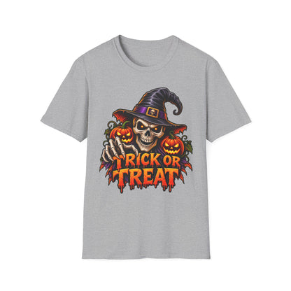 Halloween Skull Witch T-Shirt — Trick or Treat Pumpkin Graphic Tee
