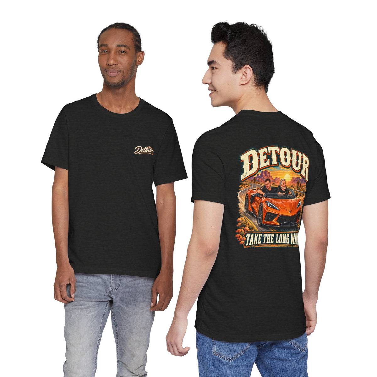 Detour Graphic Tee — 'Detour: Take the Long Way' Vintage Road Trip T‑Shirt