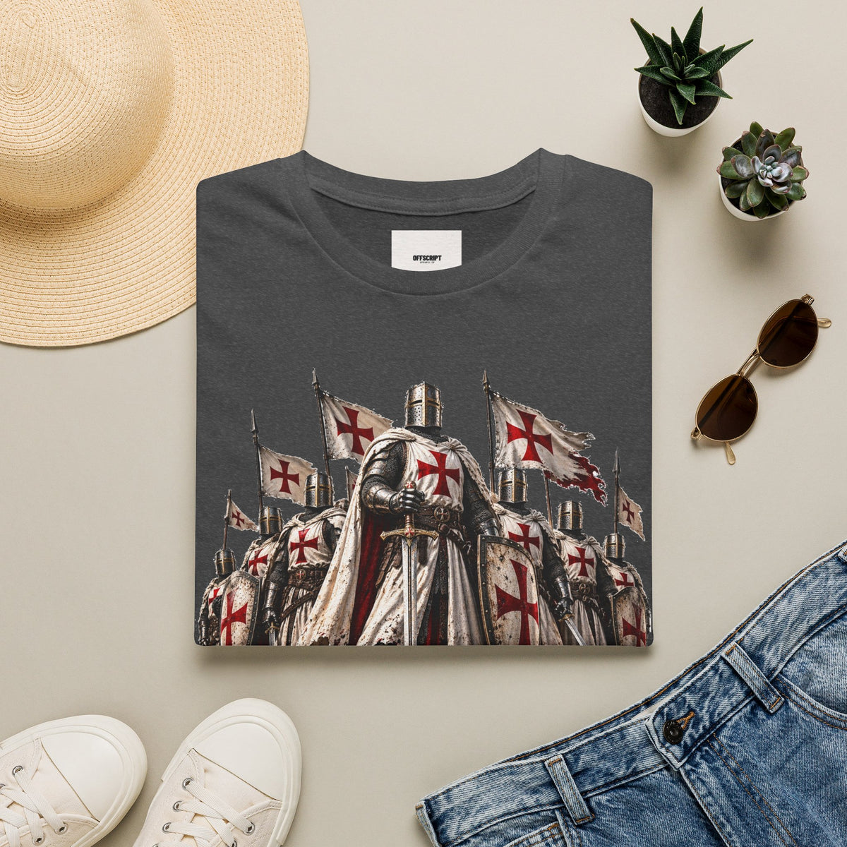 T‑Shirt — Crusader Knight 'Fear No Evil' Graphic Tee