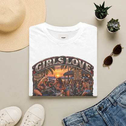 Girls Love Bike Week T-Shirt — Biker Bar Sunset Graphic Tee