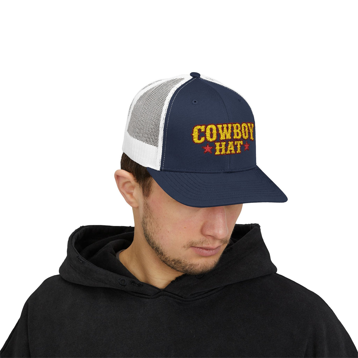 Cowboy Hat Snapback Trucker Cap – Western Rodeo Mesh Back Hat