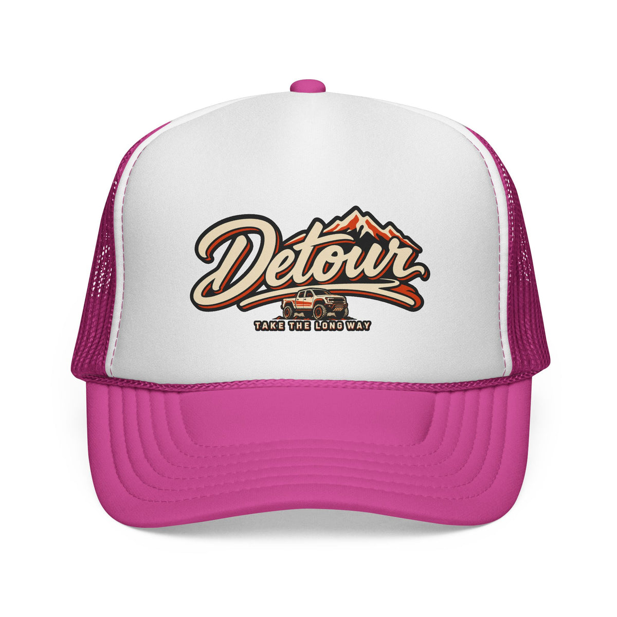 Detour Trucker Hat — Vintage Road Trip Mesh Cap