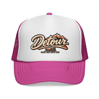 Detour Trucker Hat — Vintage Road Trip Mesh Cap