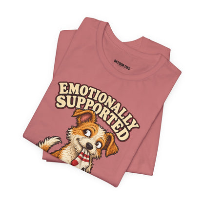 Emotionally Supported by a Menace Tee — Cute Puppy Graphic T‑Shirt