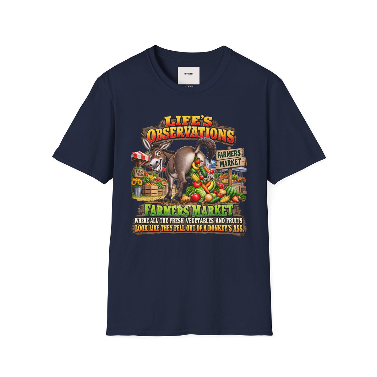 Life's Observations Farmers Market T-Shirt — Funny Donkey Produce Graphic Tee