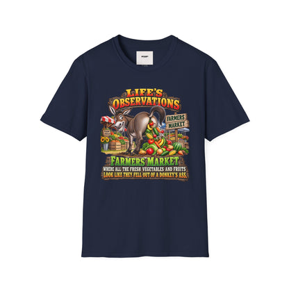 Life's Observations Farmers Market T-Shirt — Funny Donkey Produce Graphic Tee