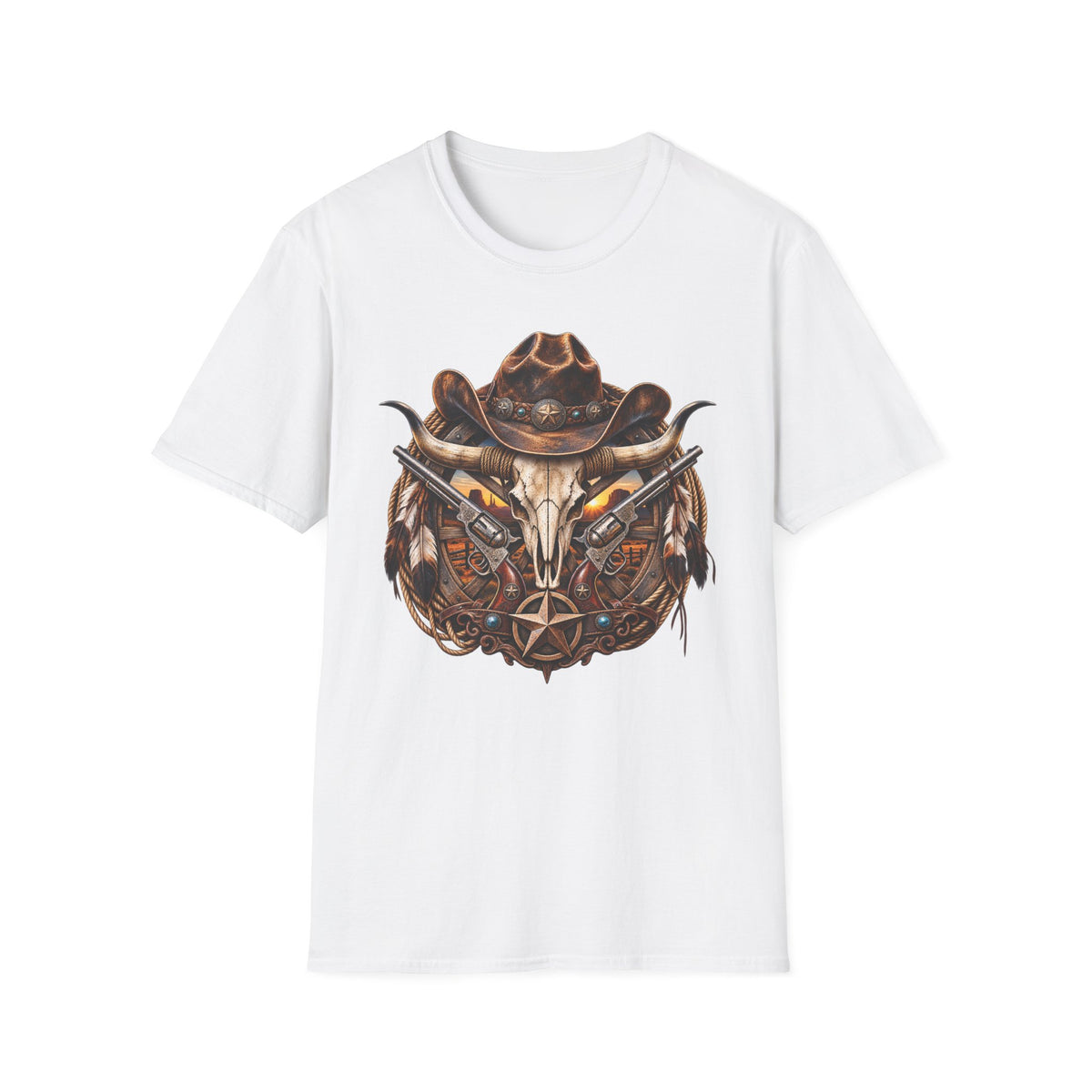 Cowboy Skull T-Shirt — Western Gunslinger Graphic Tee