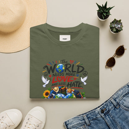 Love Over Hate T‑Shirt — "The World Needs More Love and Less Hate" Graphic Tee