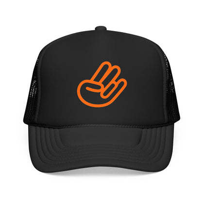 Shocker Foam Trucker Hat — Retro Orange Surf Vibe Mesh Cap