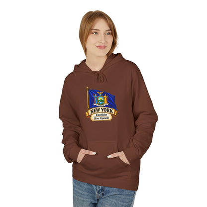 New York State Flag Hoodie – "Excelsior (Ever Upward)" Graphic Pullover