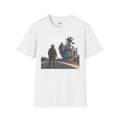 Aircraft Carrier Deck T‑Shirt – Navy Sailor & Carrier 78 Graphic