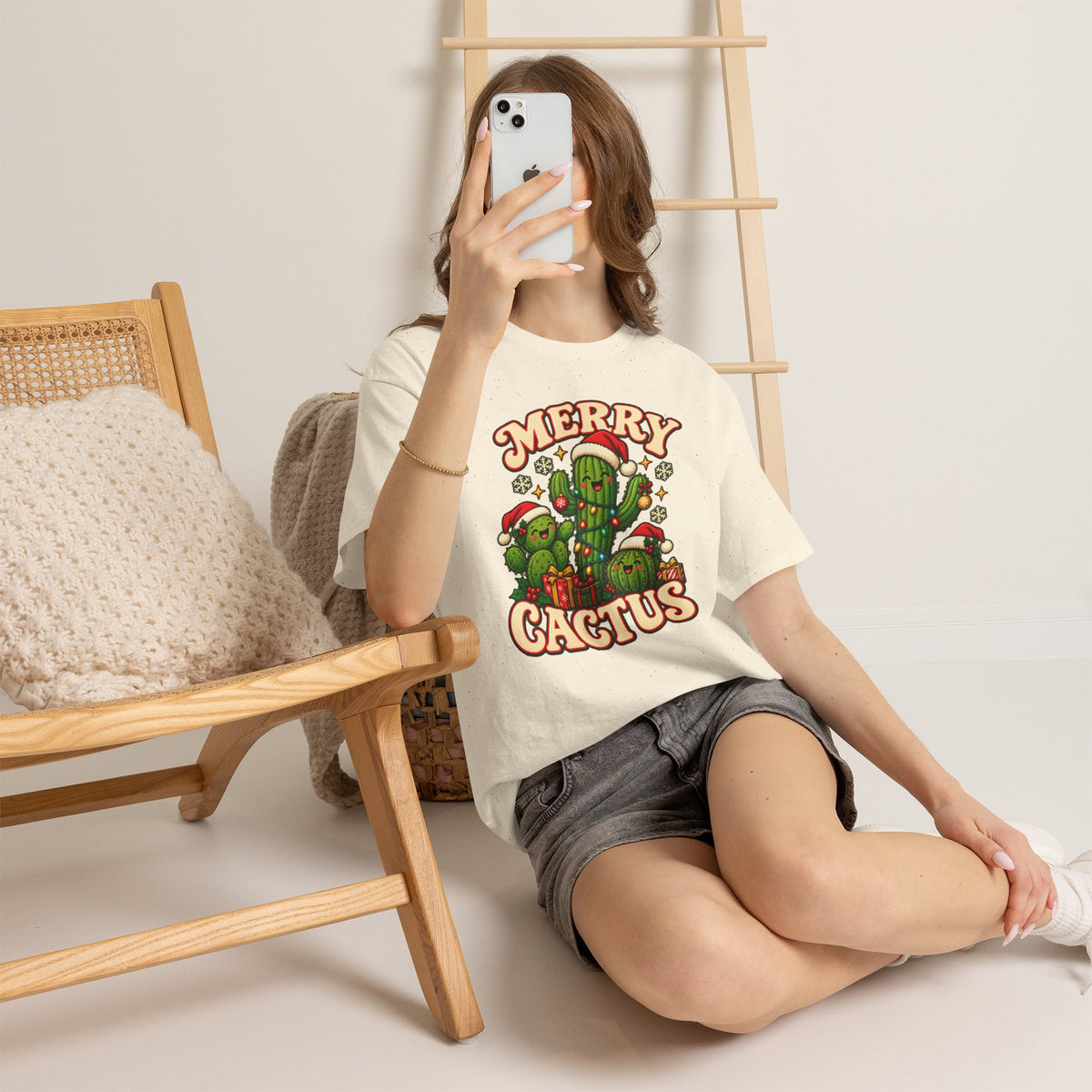 Merry Cactus Christmas Tee — Festive Holiday Cactus Shirt