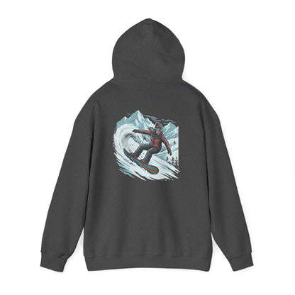 Snowboarding Hoodie – "Snowboarding Life" Graphic Pullover with Backboarder Illustration