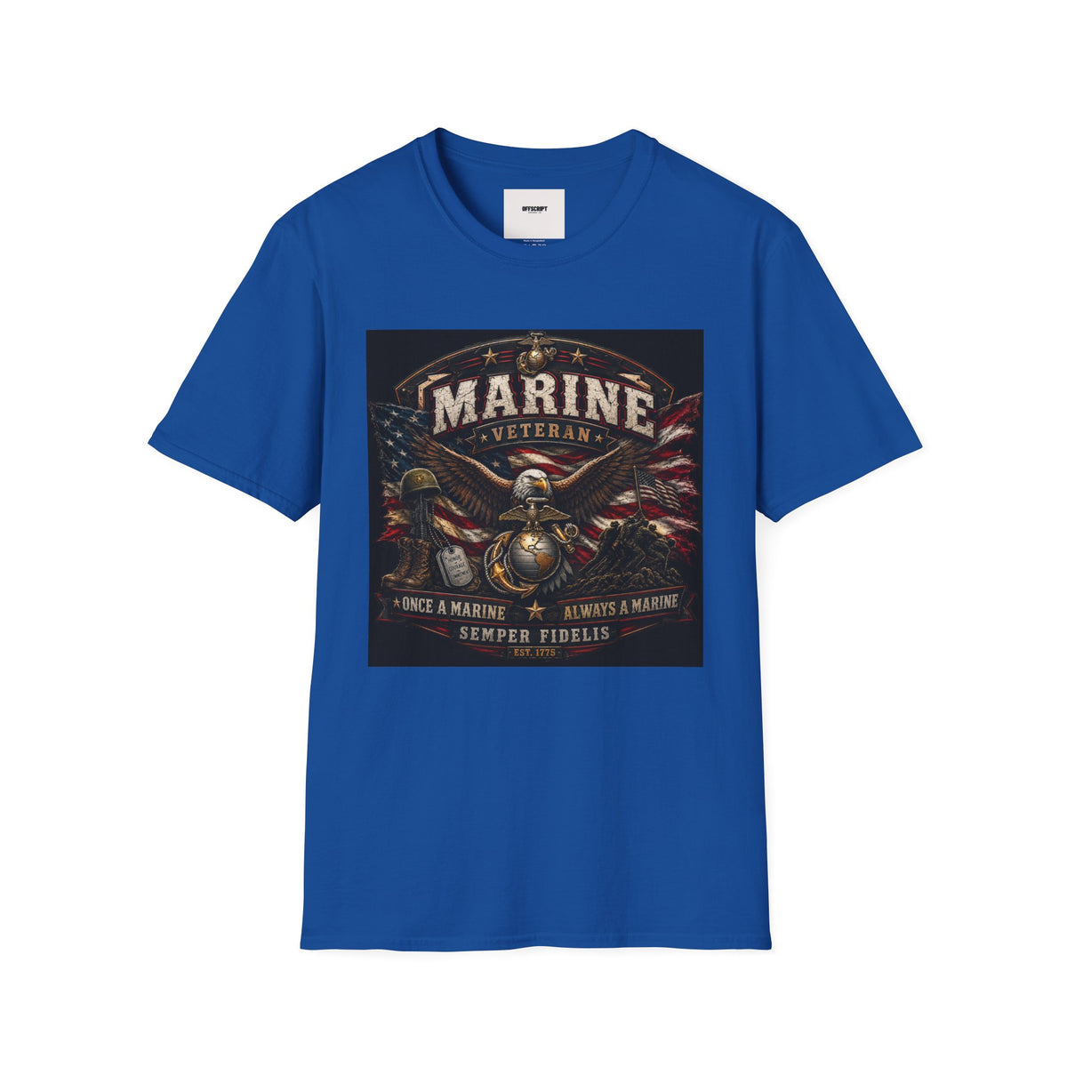 Marine Veteran T‑Shirt — Patriotic Eagle & American Flag Military Tribute