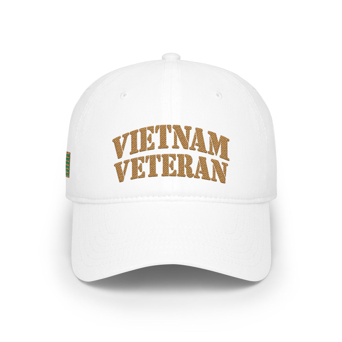 Vietnam Veteran Baseball Cap — Embroidered Gold Text Low Profile Hat for Veterans & Memorial Events