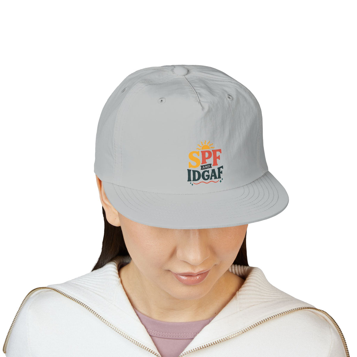 SPF IDGAF Surf Cap | Retro Sun Typography Hat