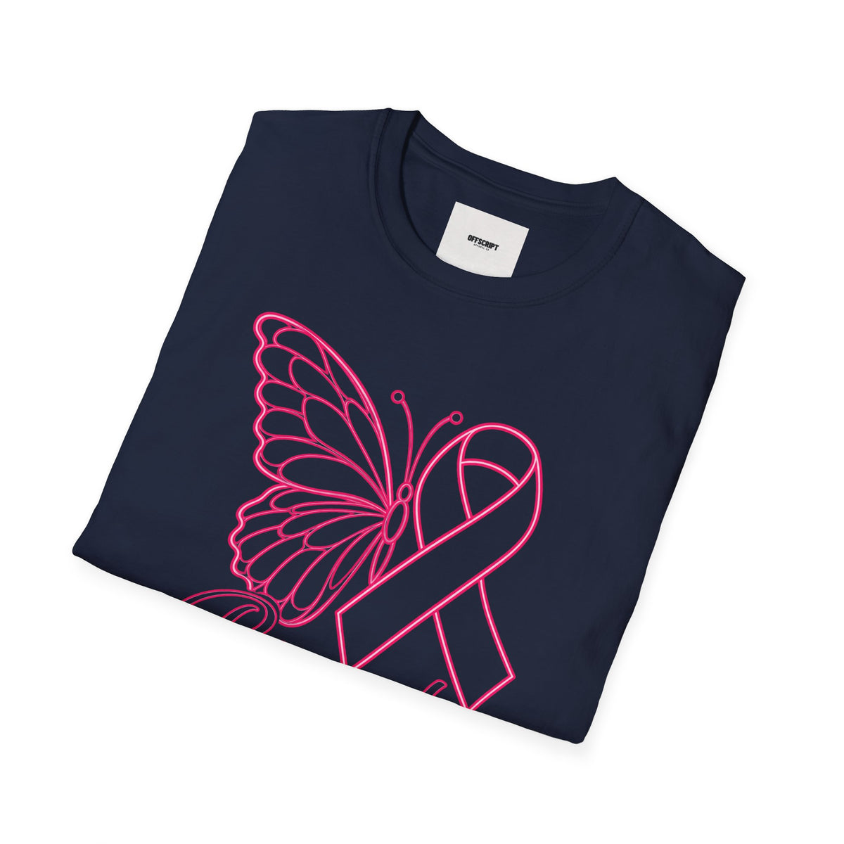 Breast Cancer Awareness Butterfly T-Shirt - Pink Ribbon Support Tee
