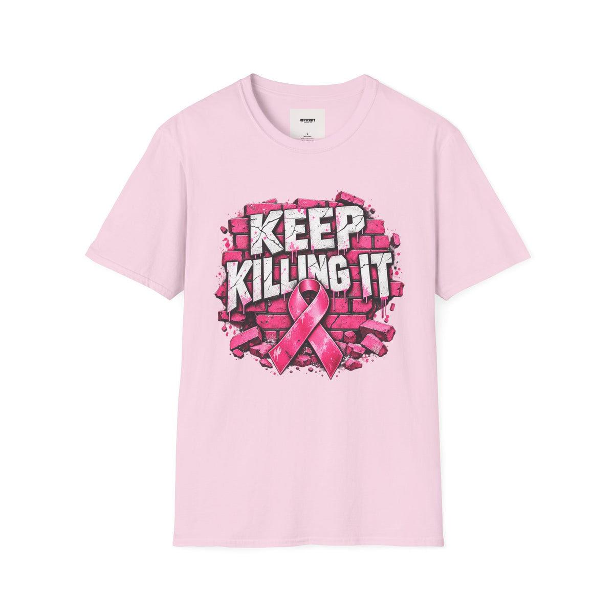 Keep Killing It pink ribbon T-Shirt | Breast Cancer Awareness, Motivational Graphic