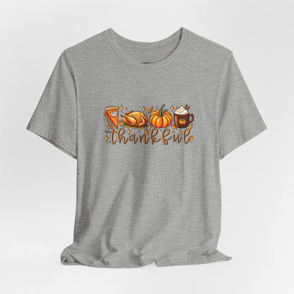 Thankful Harvest Tee — Thanksgiving Pumpkin & Pie Fall Shirt
