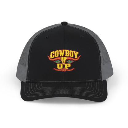 Cowboy Up Trucker Cap - Western Snapback Hat