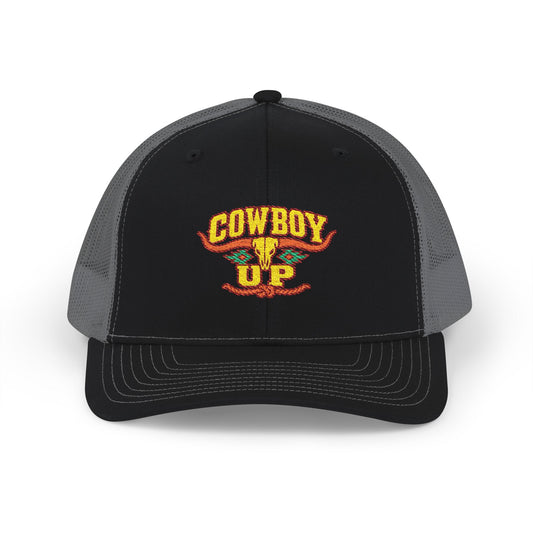 Cowboy Up Trucker Cap - Western Snapback Hat
