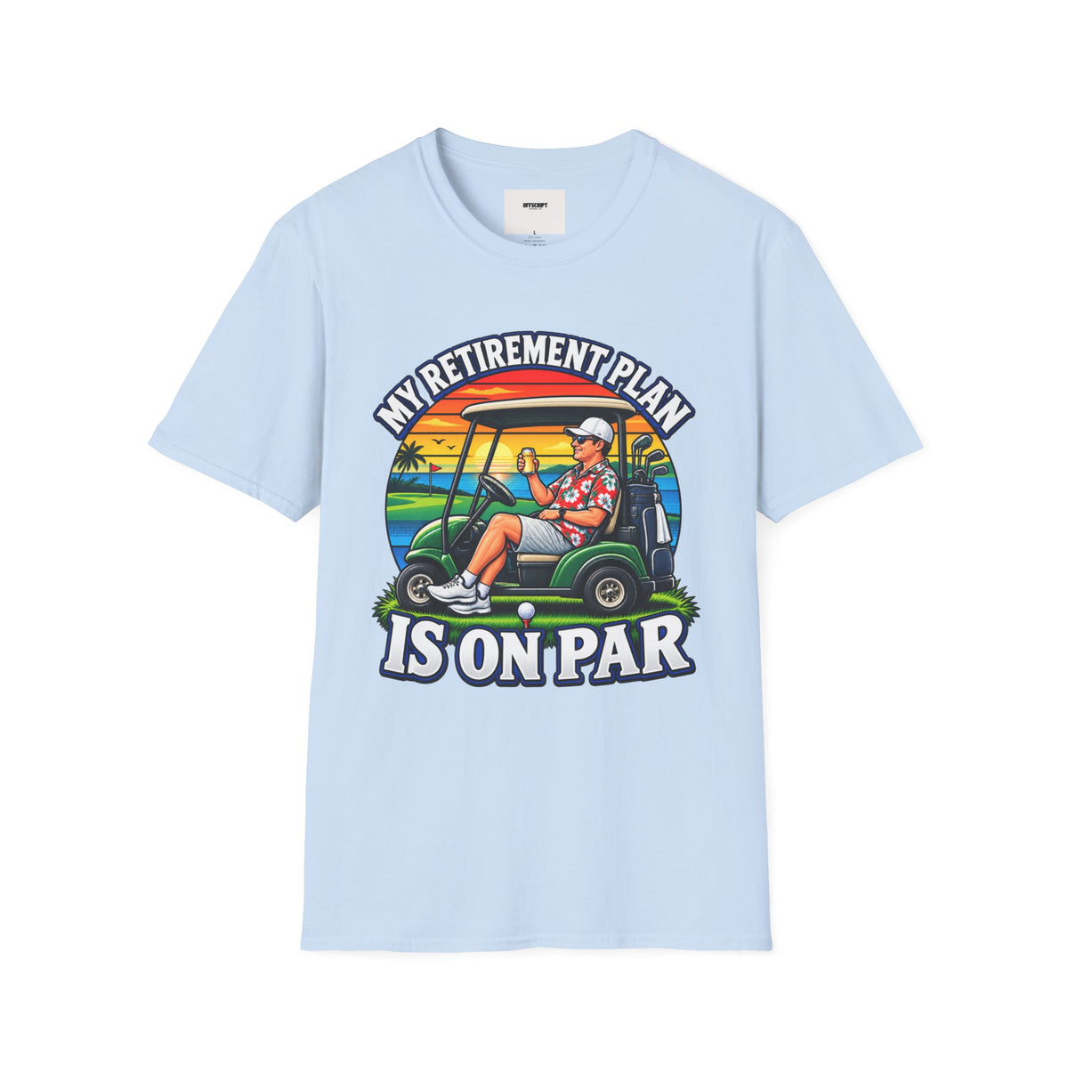 Retirement Golf T-Shirt — “My Retirement Plan Is On Par” Vintage Golf Cart Design