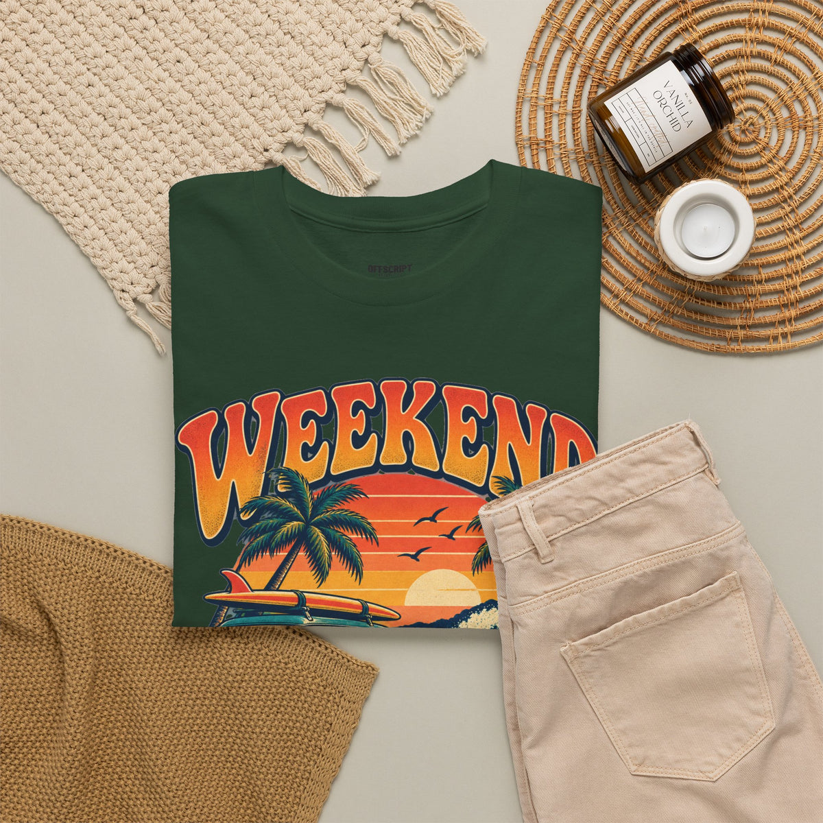 Weekend State of Mind Tee – Retro Surf Van Sunset T-Shirt