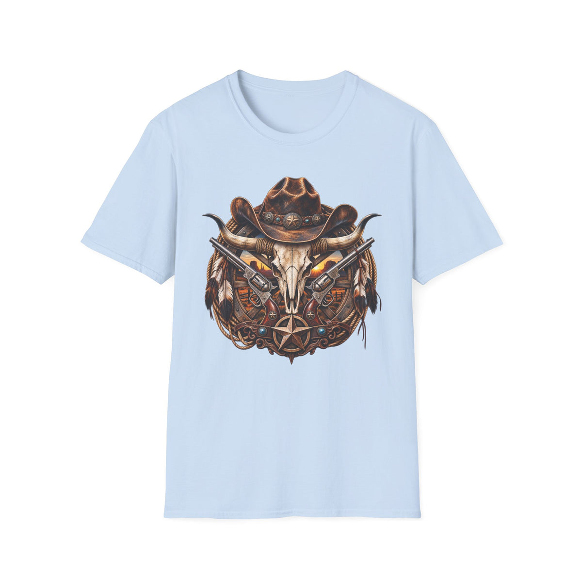 Cowboy Skull T-Shirt — Western Gunslinger Graphic Tee