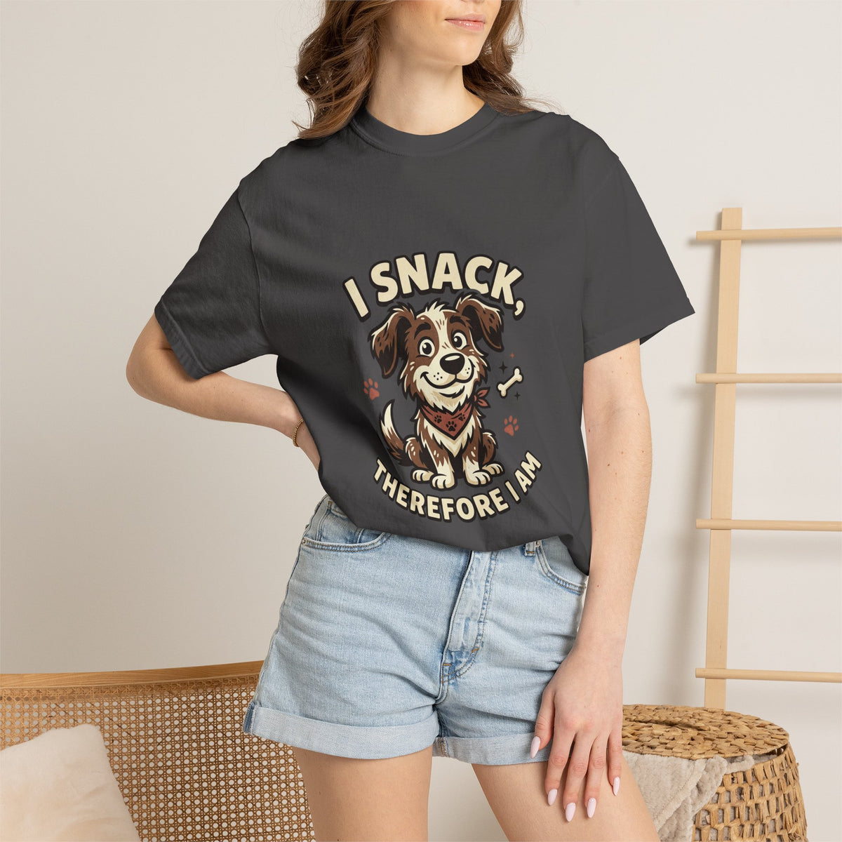 I Snack Therefore I Am Dog T-Shirt