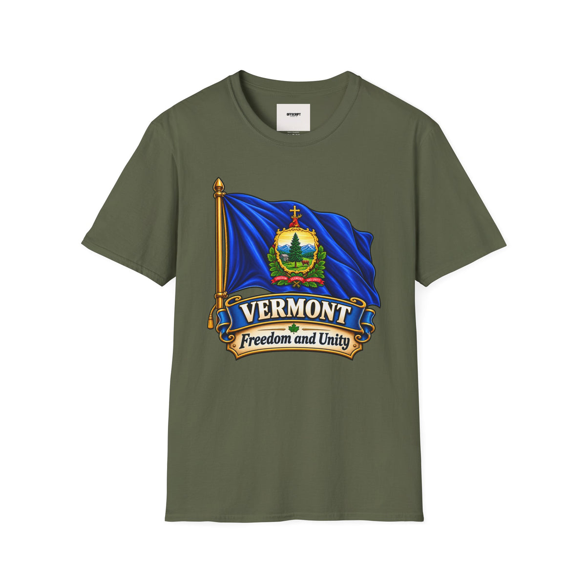 Vermont State Flag T‑Shirt — 'Freedom and Unity' Emblem Tee