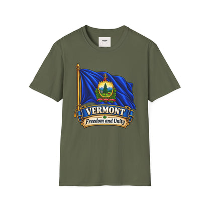 Vermont State Flag T‑Shirt — 'Freedom and Unity' Emblem Tee