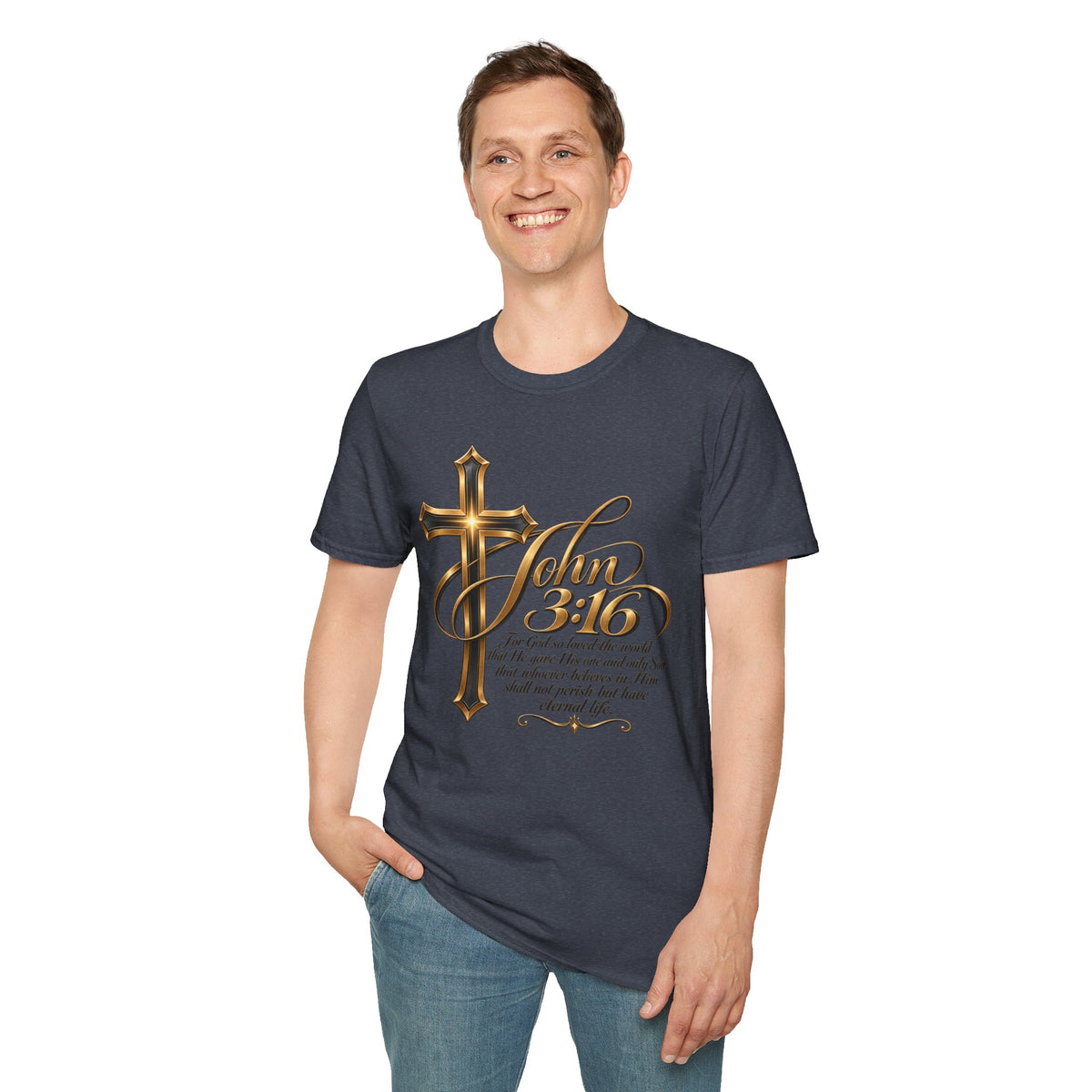 John 3:16 Cross T-Shirt — Inspirational Christian Scripture Tee