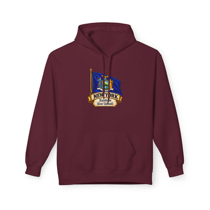 New York State Flag Hoodie – "Excelsior (Ever Upward)" Graphic Pullover