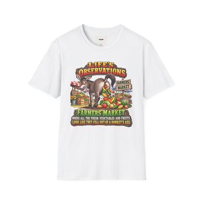 Life's Observations Farmers Market T-Shirt — Funny Donkey Produce Graphic Tee