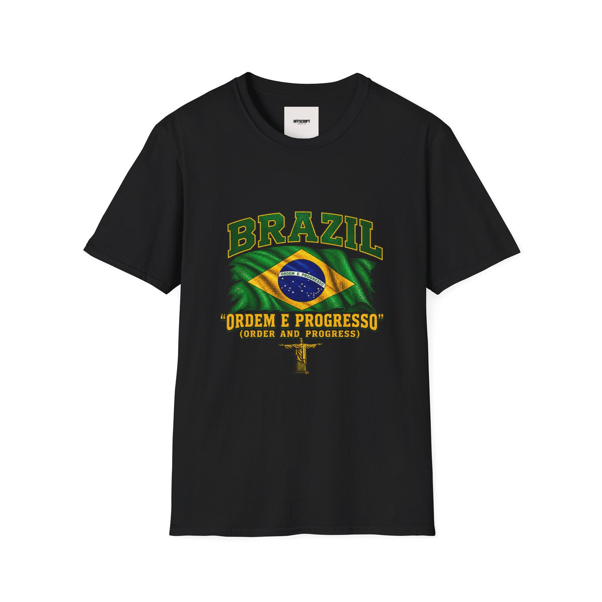 Brazil Flag T-Shirt — BRAZIL with Ordem e Progresso Graphic