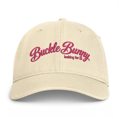 Coastal Washed Cap — Pink Script "Buckle Bunny" Embroidered Baseball Hat