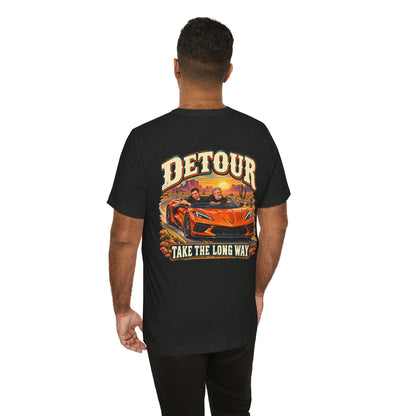 Detour Graphic Tee — 'Detour: Take the Long Way' Vintage Road Trip T‑Shirt