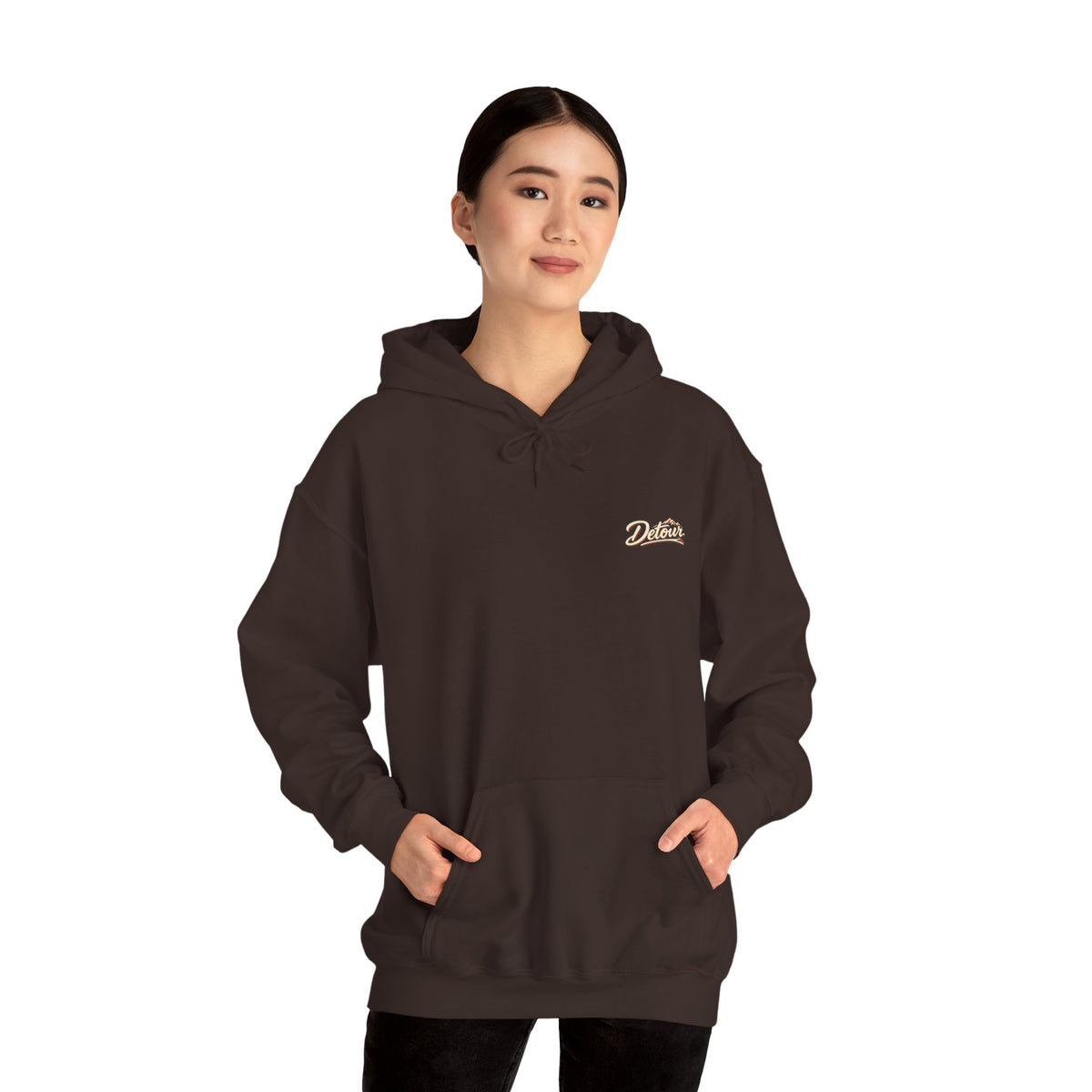 Detour Vintage Hot Rod Hoodie — "Take The Long Way" Classic Car Sweatshirt