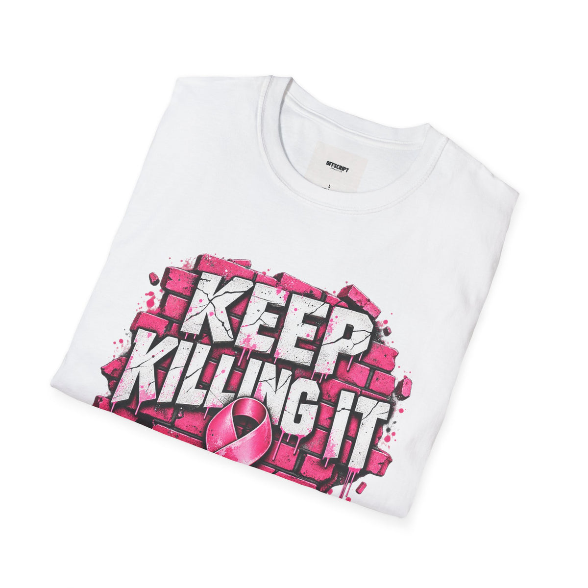 Keep Killing It pink ribbon T-Shirt | Breast Cancer Awareness, Motivational Graphic
